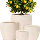 19/16/13/10 Inch Extra Large Planters for Indoor Outdoor Plants & Drainage