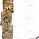 The Best Card Company 10 Assorted Thank You Notecards Box Set 4 x 5.12 Inch with Envelopes (10 Designs, 1 Each) Feline Frames M6638TYG