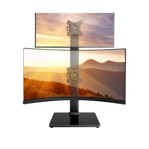 Perlegear Monitor Stand, Dual Monitor Mount for Two 13-40 inch Screens, Vertical Monitor Stand with 360 Degree Rotation, Swivel and Tilt, 13 Height Settings, Max VESA 100x100mm, PGTVS30
