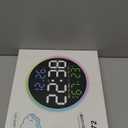 10 Inch Large Digital Wall Clock with 9 Color Changing Remote Control, Date Week Temperature, Auto Brightness Dimmer Big Clock with Night Lights,Blue