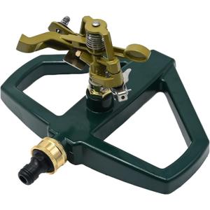 Metal Pulsating Impact Lawn Sprinkler w/Metal Base, Adjustable Heavy Duty Circular Zinc Impulse Water Sprinkler for Lawn Yard and Large Area, Water Coverage up to 5,800 Sq. ft
