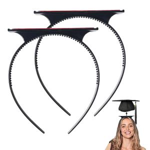 Doneace Graduation Cap Headband Insert Secures Cap and Keeps Hairstyle Graduation Caps Headband, Upgraded Interior Design, Hat Accessories for Graduates, Students, Girls 2PCS(style2)