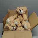 Teddy Bears Bulk 5 Packs 13.5 Inches Small Stuffed Bears Pack for Christmas Valentines Baby Shower Party Decorations Centerpieces Favors Light Brown