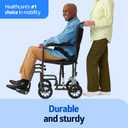 Medline Durable Folding Steel Transport Wheelchair with Swing-Away Footrests, 19-Inch Seat Width, Black Frame, Black Upholstery