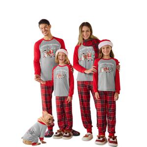 Haloumoning Family Christmas Pajamas Matching Sets Xmas PJs Sets Holiday Jammies Sleepwear Grey, Size: 5-6 Years