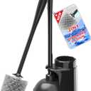 JEHONN Toilet Plunger and Brush Set Black with Holder and Hidden Tweezers, Heavy Duty Bathroom Bowl Scrubber Cleaning Kit for Bathtub Sink Wash Basin