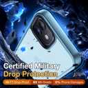 3 x for iPhone 12 Phone Case, Shockproof for iPhone 12 Pro Case, Military Grade Drop Protection, Protective Hard Back Slim Translucent Case, Sierra Blue