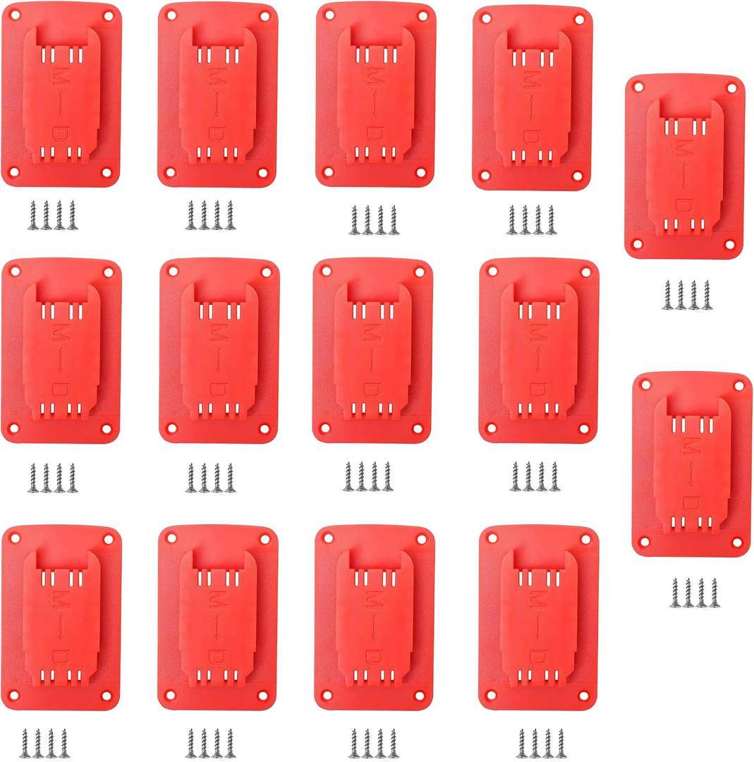 14pcs Wall Mount Tool Holders Compatible with M18 18V Battery Drill Tool and Dewalt 12V 20V Tools(14 Packs, w/56 Screws, No Tools)