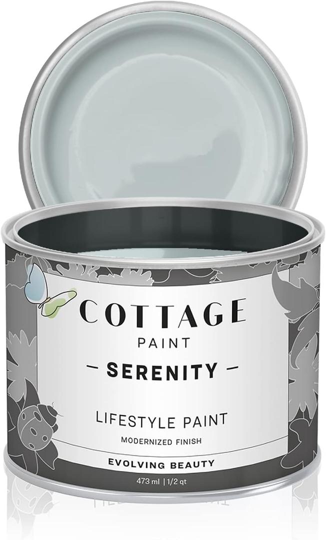 Serenity Silk All-in-One Mineral Chalk Paint for Furniture, Home Decor, Cabinets and DIY Crafts - Built-in Topcoat - (16oz, Juniper)