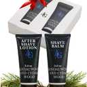 ADELEGOURDAIN Self-Care Kit for Men Set with Shave Balm and After Shave Lotion - Shave Balm for Sensitive Skin - Birthday Gift Idea for Him - 2 x 3.4 fl oz Razor Burn Cooling & Soothes Skin