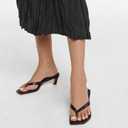 Uacllcau Kitten Heels Sandals for Women Square Open Toe Flip Flops Strappy Heels for Women Sandals Slides (Black) 8