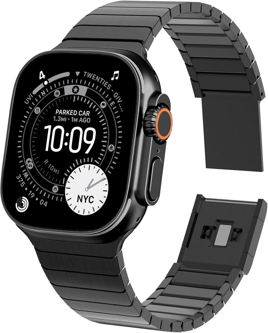 KADES Stainless Steel Band Compatible for Apple Watch Band Ultra 3/2/1 49mm Series 11/10 46mm/42mm Series 9/8/7 45mm/41mm Series SE/6/5/4 44mm/40mm Series 3/2/1 42mm/38mm