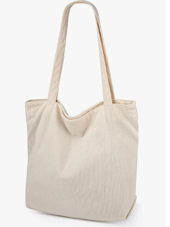 Iioscre Corduroy Tote Bag for Women,Hobo HandBags with Zipper,Large Capacity Casual Shoulder Handbags with Inner Pockets