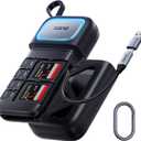 llano F13 2-in-1 High-Speed SD/Micro SD Card Reader Adapter(UHS-I Supported),Holder Case, Built-in Slot Storage, Compatible with iPhone, Android, PC, MacBook, Laptop, Dual Slot, USB Type-C 3.2 Gen1