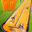 22ft Slip Water and Slide for Kids Adults, Extra Long Backyard Water Slide for Kids Ages 5-8 8-12 with Pool and 2 Inflatable Bodyboards, Summer Outdoor Games Water Toys