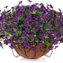 HyeFlora Artificial Fake Hanging Plants Flowers with Basket Outdoor Decor Faux Silk Daisy Flower Arrangements in Pot Planter for Porch Home Indoor Patio Garden Yard Decoration