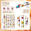 Nuanchu 6 Pcs Thanksgiving Flameless Taper Candles 10.6" LED Fall Candle Sticks Maple Leaf Battery Operated Taper Candles Flickering for Autumn Thanksgiving Harvest Dinner Table Home Party Decor