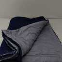 Percale Covered Comforter, Navy - Light Blue Reversible. Non-Allergenic, Great for Camp. 66x94