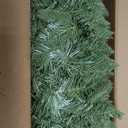 9FT Pre-Lit Artificial Christmas Garland with 50 LED Light Battery Operated, Holiday Decorations with 300 Tip Branch, for Indoor Door Home Stairs Fireplaces Wall