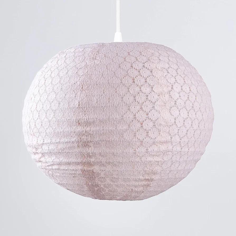 Tadpoles LSHL004 Round Chandelier Shade, Lace Pink, 14" Diameter,