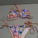 Tainehs Women's Sexy Halter Bikini Set Triangle Top String Swimwear Two Piece Swimsuits Cheeky Bathing Suit, M