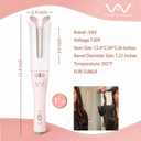 VAV Auto Hair Curler for Long Hair, 1.25-Inch Large Barrel Automatic Curling Iron with 2-Way Rotation for Curls & Waves, Anti-Tangle Rotating Wand for Beginners (Easy to Use)