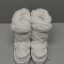 Womens Winter Boots Snow Boots For Women Black Mid Calf Platform Boots Warm Fur Fashion Slip On Boots (9, White)