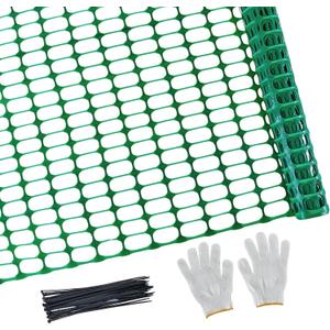 PotatoLife Plastic Mesh Fence Safety Fence, Extra Strength 4'x100' Roll with 100 Zip Ties, Resuable Temporary Netting for Garden Fencing, Construction, Snow Fencing, Animal Barrier, Poultry, Deer, Dog