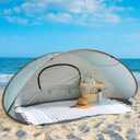 Pop Up Beach Tent - Fits 2-3 People - Sun Shelter with UV Protection and Ventilation - Water and Wind Resistant Camping Canopy by Wakeman (Blue), 88 X 46