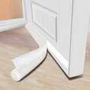 MAXTID Easy to Install 32 Inch Door Draft Stopper - White Foam and Polyester Door Seal