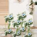 10 pcs 31.5inch/80cm High Gold Flower Stand Metal Vase Column Geometric Centerpiece Stands, Wedding Centerpieces Gold Vases Rectangular Flower Display Rack for Wedding, Party Decoration