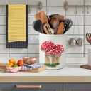 3 x pinata Embossed Mushroom Kitchen Decor Ceramic Utensil Holder, Cute Embossed Mushroom Utensils for Farmhouse Indoor Kitchen Decorations Rustic Farmhouse Decor (6.3 inch)