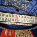 Jongyance American Mahjong Set with Blue Carrying Bag, 166 White Tiles, 4 All-in-One Rack/Pushers, Mahjong Tiles Set (Ma Jong, Mah-Jongg, Majiang), 5.1 x 21.2 x 10.6 inches