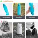 TakeToday Collapsible Water Bottles 32oz, Foldable Travel Water Bottle, BPA Free, Silicone Water Bottle Leakproof for Hiking, International Travel, Outdoors