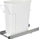 Knape & Vogt in-Cabinet 20 Quart Single Pull Out Trash Can, Minimum Cabinet Dimensions 17-1/2 in. H x 8-1/2 in. W x 20-1/2 in D, Steel, RS-PSW9-1-20-W, White