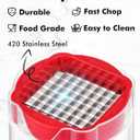 French Fry Cutter, Professional Home Style Onion Chopper, Vegetable Chopper Dicer Manual, Easy to Clean, Ultra Sharp Blades Thick-Strip Fry Cutter Apple Slicer and Corer, 3 Blades