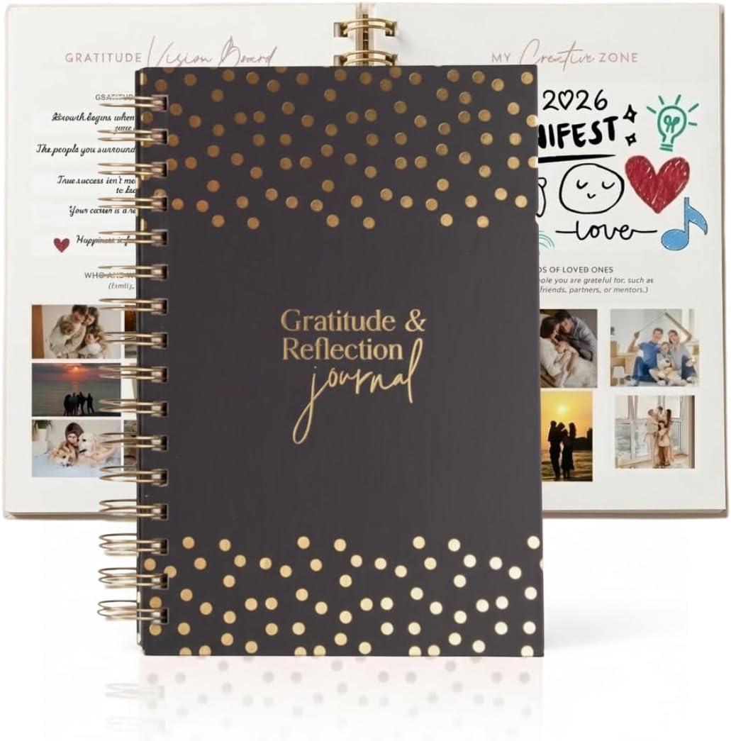 Gratitude Journal for Women 90 Days Daily Abundance Planner, Navy Blue | Simple format: what you're grateful for, wins, and daily reflection