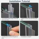 Shower Door Side Seal Strip, 39 Inch, 2 Pack, Clear