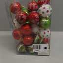 RoseCraft 30PCS Christmas Ornaments Set, 60MM/2.36" Red Green White Christmas Balls, Shatterproof Plastic Xmas Decorations for Christmas Tree Hanging Holiday Party Decor.