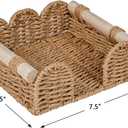 CubesLand Scalloped Napkin Holder for Table, Farmhouse Warming Home Kitchen Decor, Paper Rope Flat Napkin Dispenser Guest Towel Tray for Bathroom, Disposable Napkin Basket for Dining Table, Neutral (Luncheon)