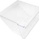 Kojem 2188664 Crisper Drawer Bin (Lower) Replacement for WP2188664 Compatible with Whirlpool, Kenmore, Maytag, Kitchenaid Refrigerator Clear Crisper Pan W/White Handle PlasticPS)
