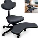 Neoflavie Ergonomic Meditation Chair-Cross Legged Office Chair with Wheels-ADHD Desk Chair for Adults, Adjustable Height Office Chair, Flexible Design Kneeling Chair for Fidgeting, Home and Office