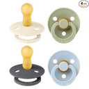 BIBS Color Pacifiers 4-Pack | BPA Free Soother Pacifier | Round Nipple | Natural Rubber Latex | Made in Europe | Size 6-18 Months | Sage Glow Mix