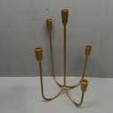 5-Candle Cast Iron Metal Candelabra Candlestick Holders 15 inch Tall Candle Holder Wedding Event Candelabra Candle Stand Brass Gold (Antique Brass 5 Arms)