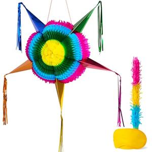 JOYIN 33 Inch Large Star Pinata, Foldable Mexican Fiesta Pinata with Vibrant Honeycomb Center, Traditional Colorful Party Decorations for Cinco De Mayo, Kids Birthday Supplies & Taco Tuesday