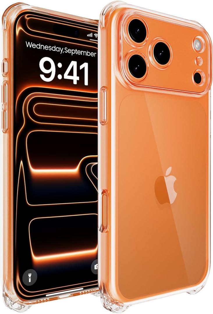 TiMOVO for iPhone 17 Pro Max Clear Case, Shockproof Anti-Scratch Transparent Phone Case with Bumper Protection, Slim Lightweight Cover, Clear