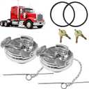 2Pcs 11-04859-100 4" Locking Diesel Fuel Cap, Lever-Style Aluminum Fuel Tank Cap Compatible with1972-2017 Peterbilt 330 379 389 579 587 Trucks OE#11-04859-200 572.1015 600212