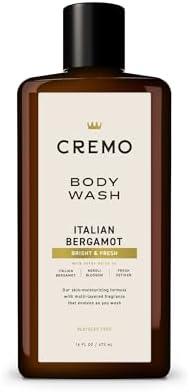 Cremo Body Wash Men, Notes of Italian Bergamot, Neroli Blossom, and Fresh Vetiver, Rich-Lathering Italian Bergamot, 16 Fl Oz, Pack of 2