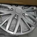17 Inch Silver Hubcaps with Adjustable Steel Retention Rings, Premium ABS Universal Fit, Set of 4 Wheel Covers (Silver)