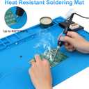 STREBITO Soldering Mat - Large, Heat Resistant Up to 932F, Magnetic, Silicone Work Mat for Soldering Iron, Electronic & PC Building - Size 21.7" x 15.8